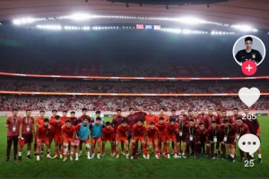 于金永社媒慶祝U22國足出線：加油兄弟們，越來越好！