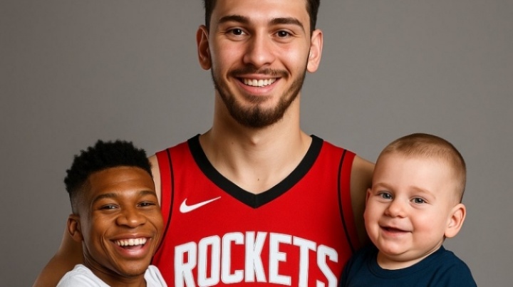 字寶貝+約寶貝！??美網(wǎng)友AI打趣：申京爸爸和他的倆兒子