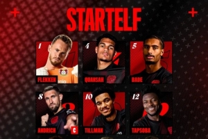 勒沃庫森vs法蘭克福首發(fā)：寬薩、巴斯克斯、希克出戰(zhàn)