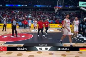 歐錦賽決賽：土耳其半場領先德國6分！小瓦16分 小黑2分 申京15分