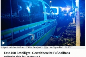 400人打群架！沙爾克球迷拉?；疖嚕c多特和科隆球迷在林間斗毆