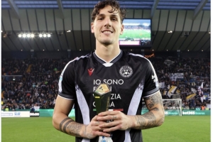 打進(jìn)制勝球！扎尼奧洛當(dāng)選烏迪內(nèi)斯vs亞特蘭大全場(chǎng)比賽最佳球員