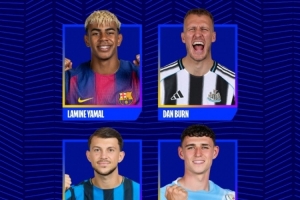 歐冠今日最佳進(jìn)球候選：亞馬爾、丹-伯恩、薩馬爾季奇、福登在列