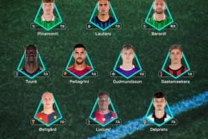 意甲官方第11輪最佳陣：勞塔羅、薩56領銜，佩萊格里尼在列