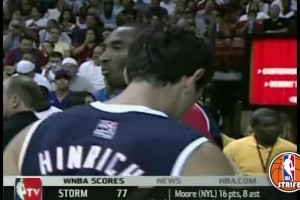 攻防一體！07年美國男籃訓練賽，科比主防詹姆斯，還執(zhí)行最后一投