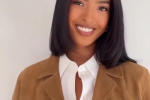 科比大女兒娜娜一身鹿皮套裝+白襯衣穿搭 真的越來越漂亮了~