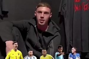 ??帕爾默選五人制陣容：褲襪、梅西、內(nèi)馬爾、拉維爾+自己