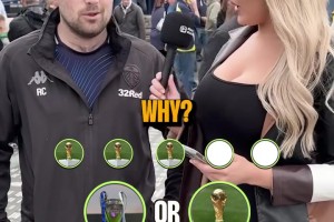 男球迷根本不敢看！利茲聯(lián)火辣女記者采訪球迷??