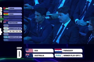 世界杯抽簽D組：東道主美國(guó)、巴拉圭、澳大利亞、歐洲區(qū)附加賽C！